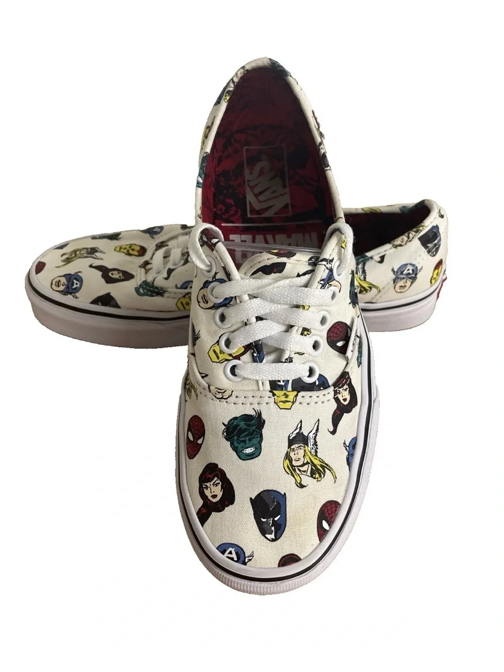 Vans White Marvel Superhero Canvas Low-Top Sneakers Men’s 8.5